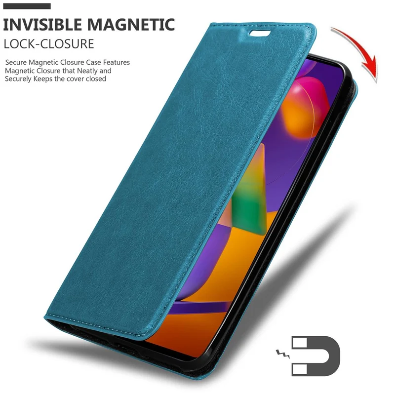 Cadorabo Hülle kompatibel mit Samsung Galaxy M31s Schutzhülle mit Magnetverschluss, Standfunktion und Kartenfach