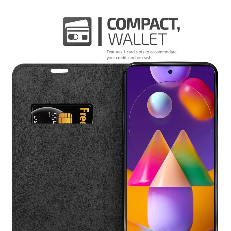 Cadorabo Hülle kompatibel mit Samsung Galaxy M31s Schutzhülle mit Magnetverschluss, Standfunktion und Kartenfach