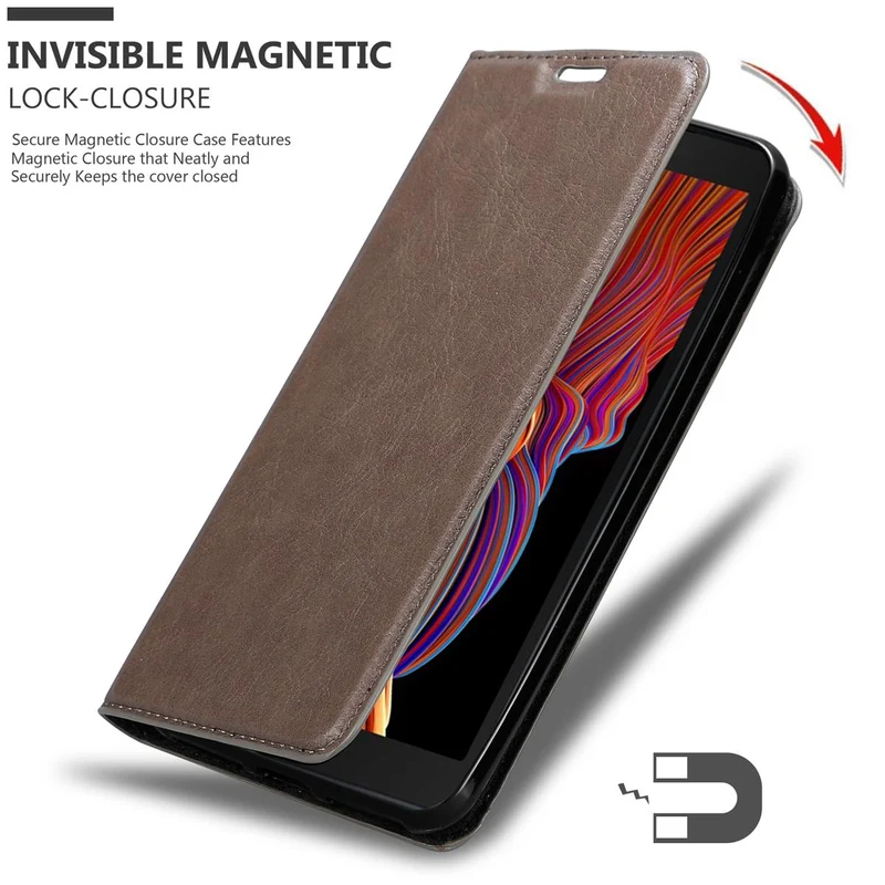 Cadorabo Hülle kompatibel mit Samsung Galaxy XCover 5 Schutzhülle mit Magnetverschluss, Standfunktion und Kartenfach