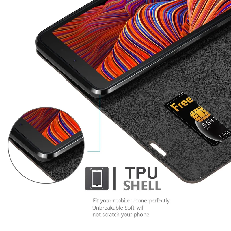 Cadorabo Hülle kompatibel mit Samsung Galaxy XCover 5 Schutzhülle mit Magnetverschluss, Standfunktion und Kartenfach