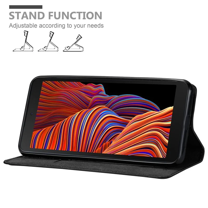 Cadorabo Hülle kompatibel mit Samsung Galaxy XCover 5 Schutzhülle mit Magnetverschluss, Standfunktion und Kartenfach
