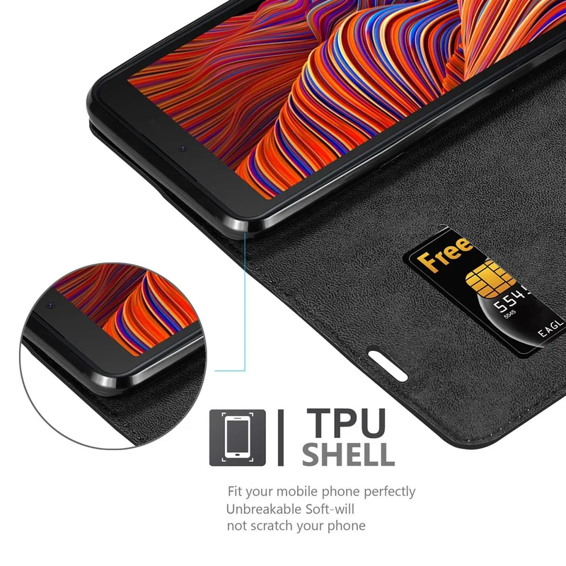 Cadorabo Hülle kompatibel mit Samsung Galaxy XCover 5 Schutzhülle mit Magnetverschluss, Standfunktion und Kartenfach