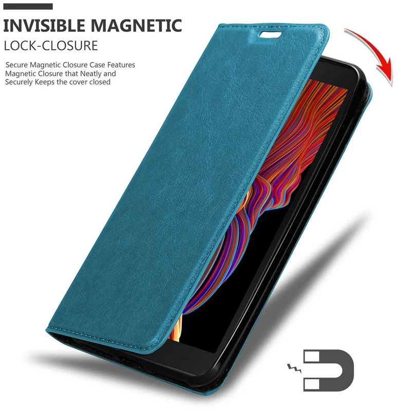Cadorabo Hülle kompatibel mit Samsung Galaxy XCover 5 Schutzhülle mit Magnetverschluss, Standfunktion und Kartenfach