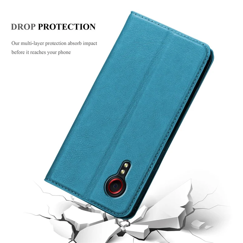 Cadorabo Hülle kompatibel mit Samsung Galaxy XCover 5 Schutzhülle mit Magnetverschluss, Standfunktion und Kartenfach