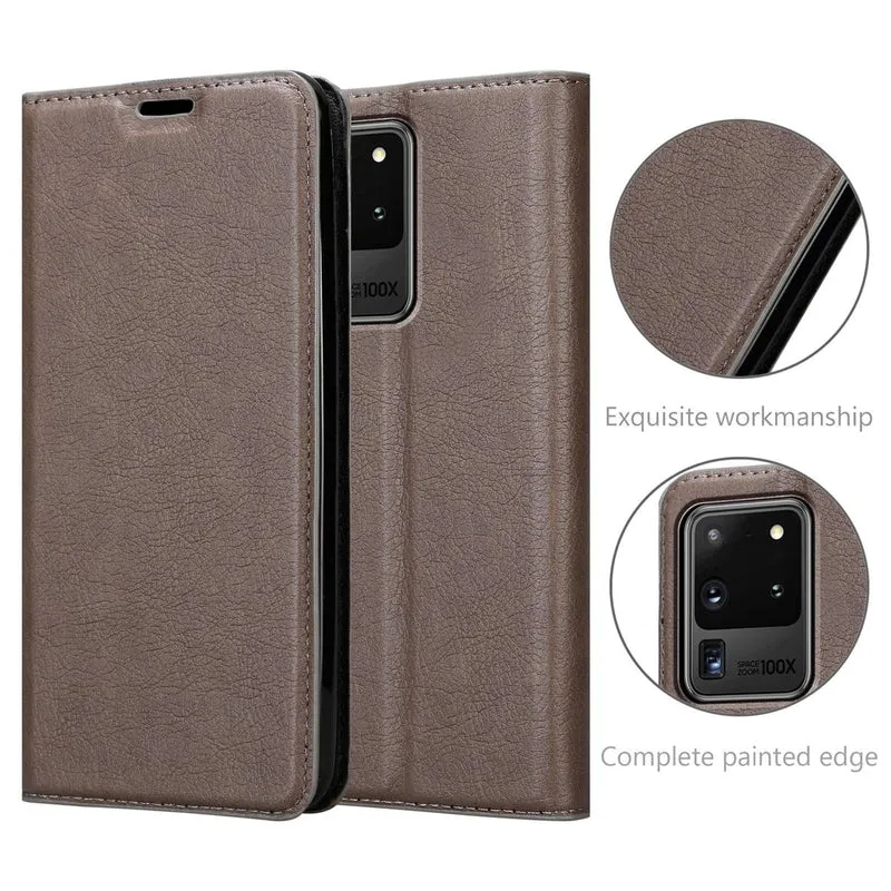 Cadorabo Hülle kompatibel mit Samsung Galaxy S20 ULTRA Schutzhülle mit Magnetverschluss, Standfunktion und Kartenfach
