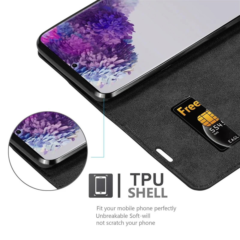 Cadorabo Hülle kompatibel mit Samsung Galaxy S20 ULTRA Schutzhülle mit Magnetverschluss, Standfunktion und Kartenfach