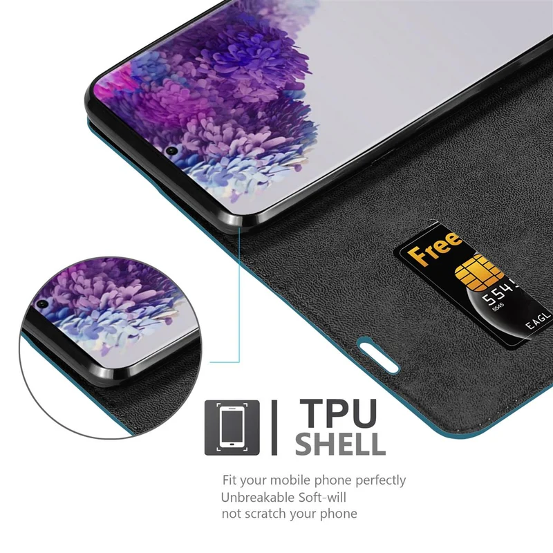 Cadorabo Hülle kompatibel mit Samsung Galaxy S20 ULTRA Schutzhülle mit Magnetverschluss, Standfunktion und Kartenfach