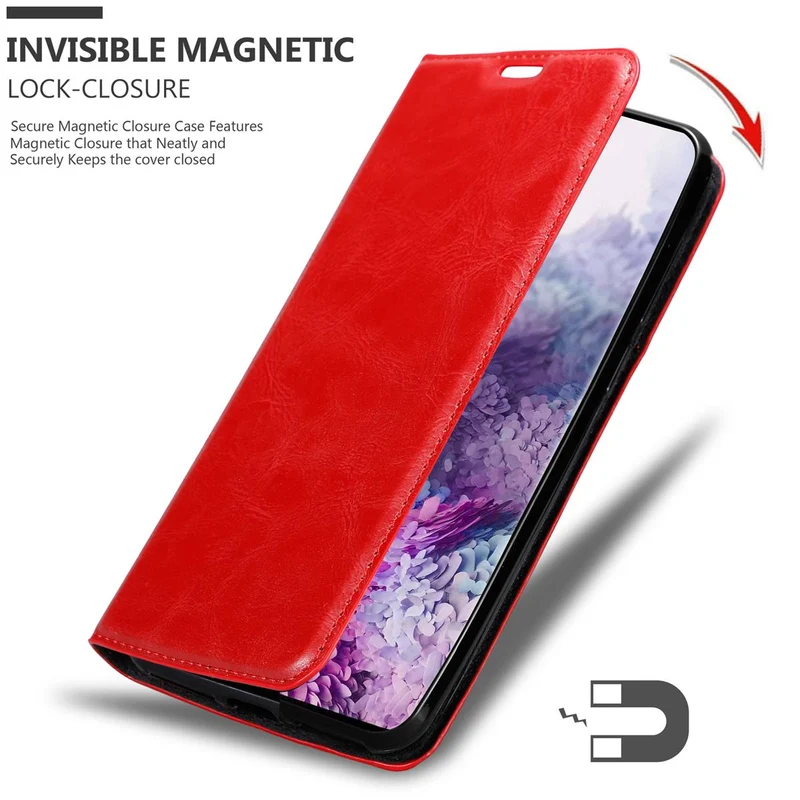 Cadorabo Hülle kompatibel mit Samsung Galaxy S20 PLUS Schutzhülle mit Magnetverschluss, Standfunktion und Kartenfach