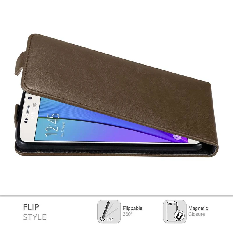 Cadorabo Hülle kompatibel mit Samsung Galaxy NOTE 5 Schutzhülle im Flip Design mit Magnetverschluss