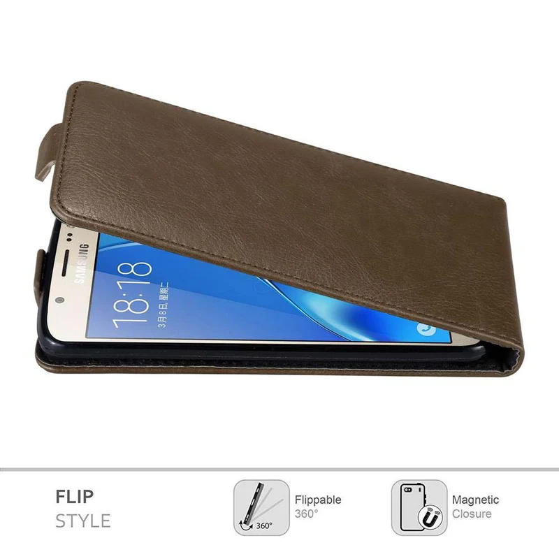 Cadorabo Hülle kompatibel mit Samsung Galaxy J7 2016 Schutzhülle im Flip Design mit Magnetverschluss