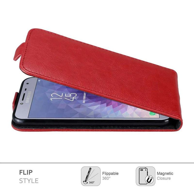 Cadorabo Hülle kompatibel mit Samsung Galaxy J4 2018 Schutzhülle im Flip Design mit Magnetverschluss