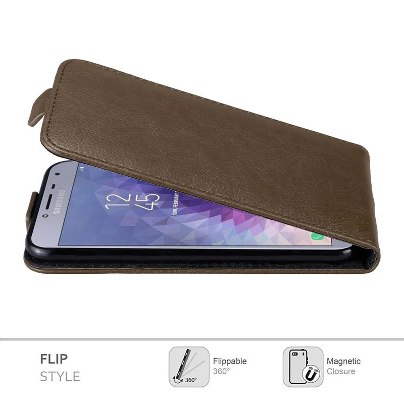 Cadorabo Hülle kompatibel mit Samsung Galaxy J4 2018 Schutzhülle im Flip Design mit Magnetverschluss