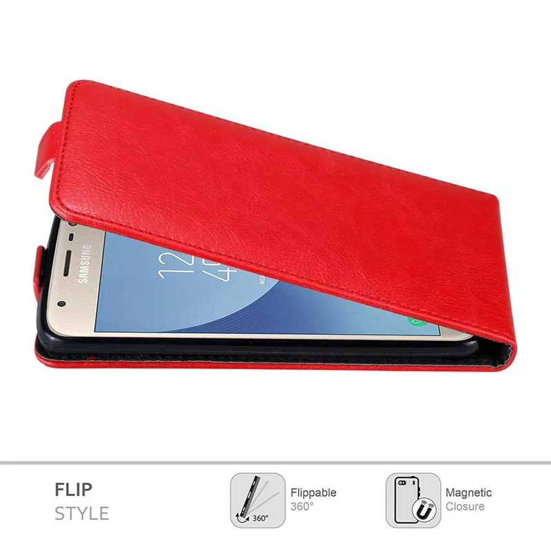 Cadorabo Hülle kompatibel mit Samsung Galaxy J3 2017 Schutzhülle im Flip Design mit Magnetverschluss