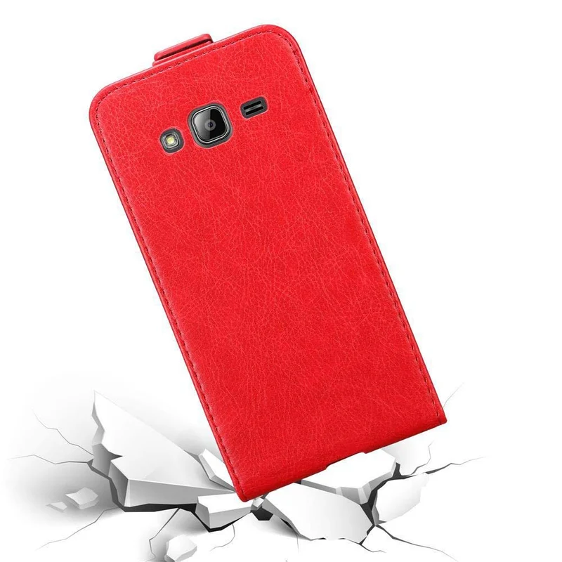 Cadorabo Hülle kompatibel mit Samsung Galaxy J3 2016 Schutzhülle im Flip Design mit Magnetverschluss