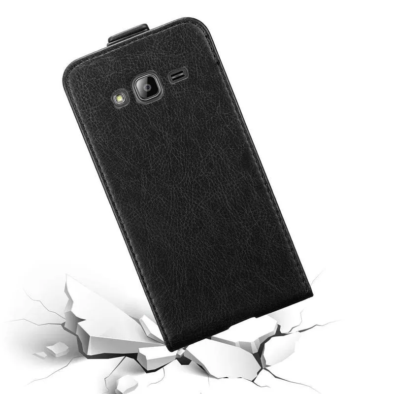 Cadorabo Hülle kompatibel mit Samsung Galaxy J3 2016 Schutzhülle im Flip Design mit Magnetverschluss