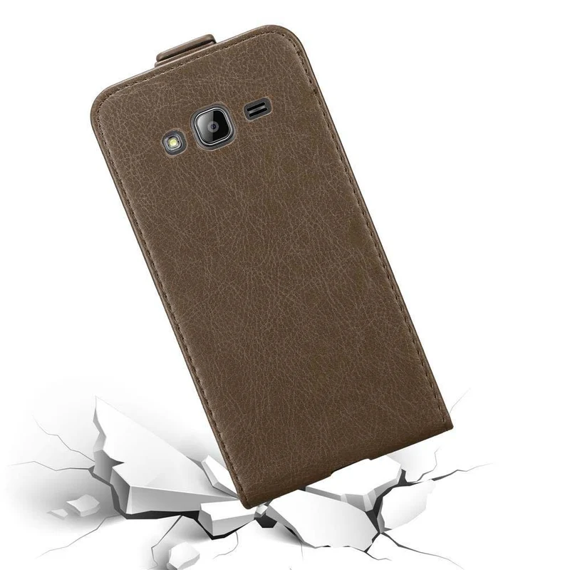 Cadorabo Hülle kompatibel mit Samsung Galaxy J3 2016 Schutzhülle im Flip Design mit Magnetverschluss