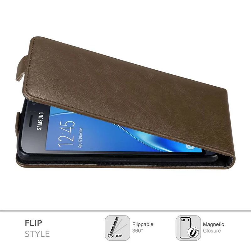 Cadorabo Hülle kompatibel mit Samsung Galaxy J1 2016 Schutzhülle im Flip Design mit Magnetverschluss