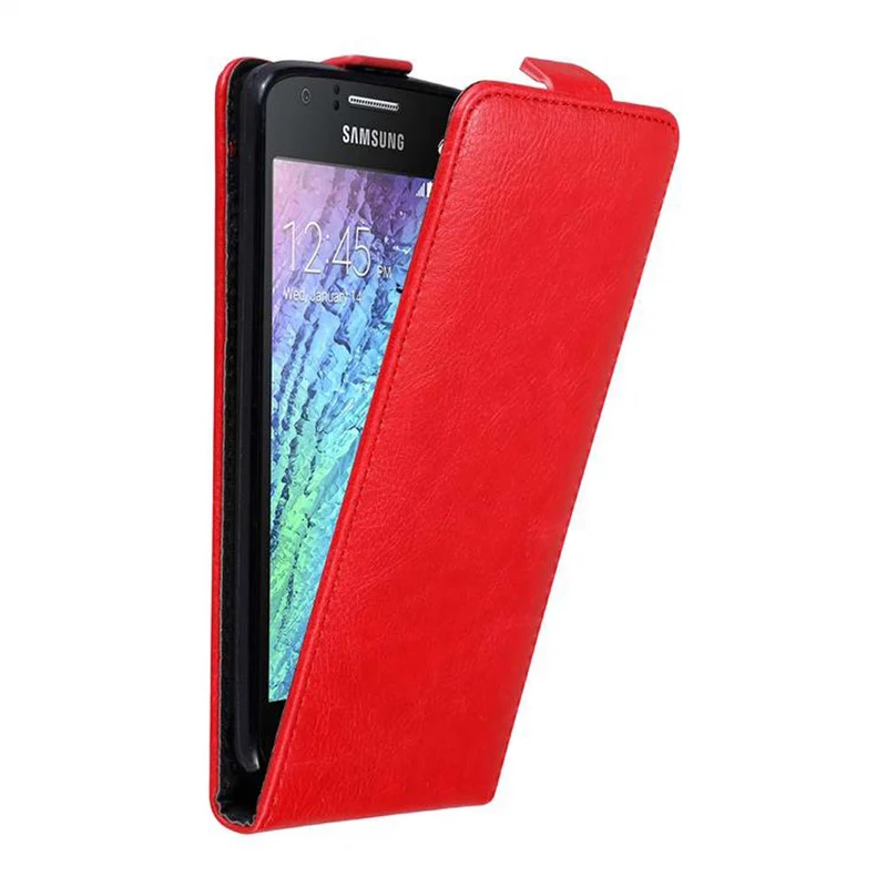 Cadorabo Hülle kompatibel mit Samsung Galaxy J1 2015 Schutzhülle im Flip Design mit Magnetverschluss
