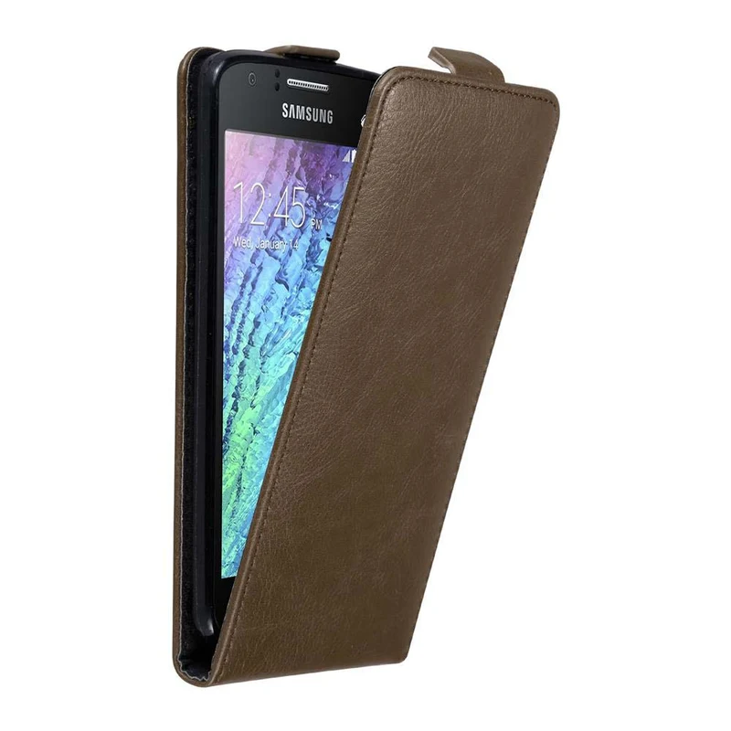 Cadorabo Hülle kompatibel mit Samsung Galaxy J1 2015 Schutzhülle im Flip Design mit Magnetverschluss
