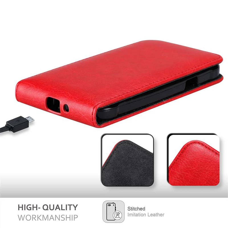 Cadorabo Hülle kompatibel mit Samsung Galaxy J1 2015 Schutzhülle im Flip Design mit Magnetverschluss