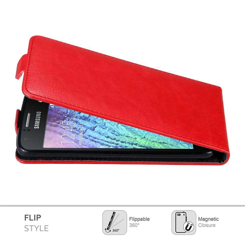 Cadorabo Hülle kompatibel mit Samsung Galaxy J1 2015 Schutzhülle im Flip Design mit Magnetverschluss