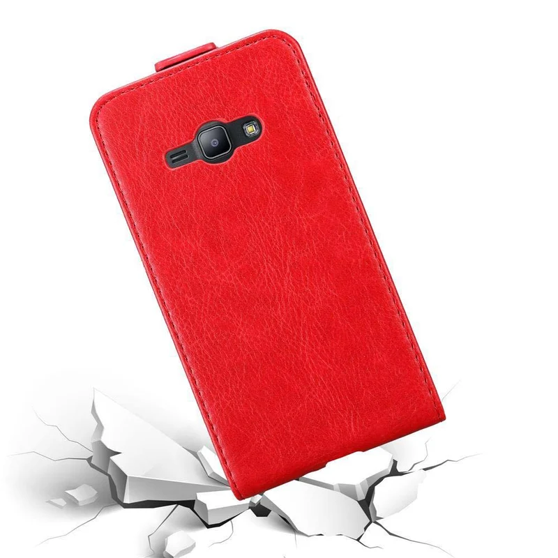 Cadorabo Hülle kompatibel mit Samsung Galaxy J1 2015 Schutzhülle im Flip Design mit Magnetverschluss
