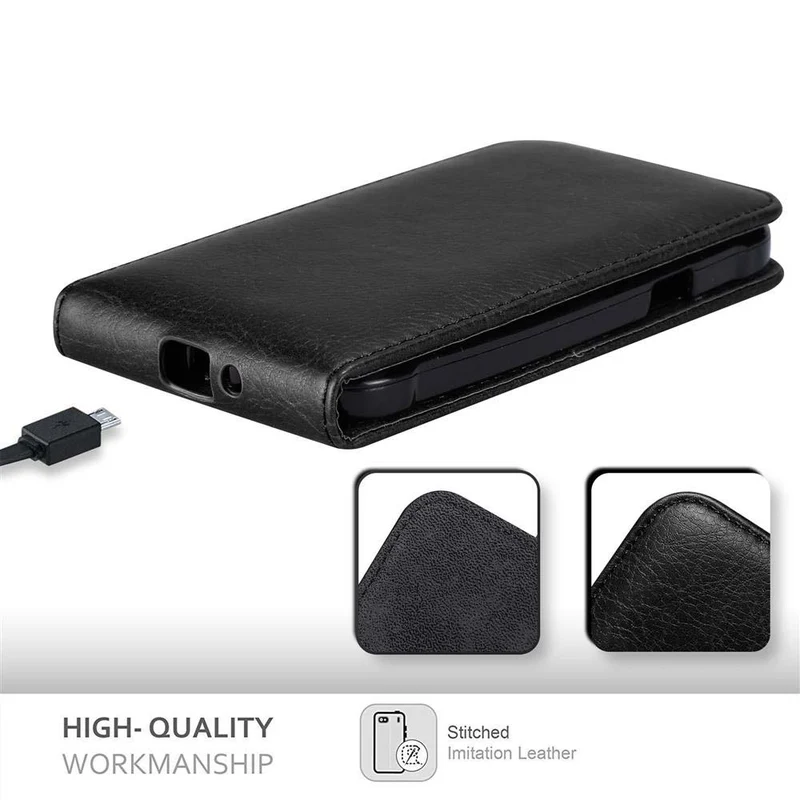Cadorabo Hülle kompatibel mit Samsung Galaxy J1 2015 Schutzhülle im Flip Design mit Magnetverschluss