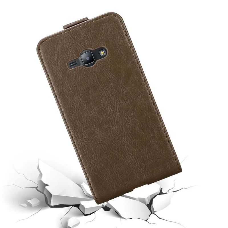 Cadorabo Hülle kompatibel mit Samsung Galaxy J1 2015 Schutzhülle im Flip Design mit Magnetverschluss