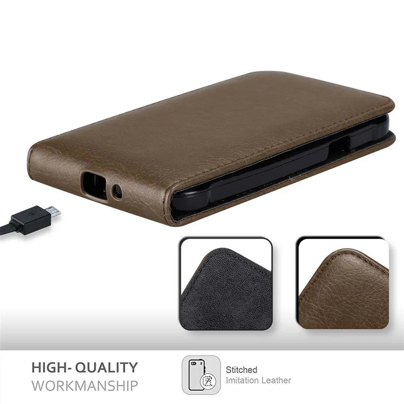 Cadorabo Hülle kompatibel mit Samsung Galaxy J1 2015 Schutzhülle im Flip Design mit Magnetverschluss