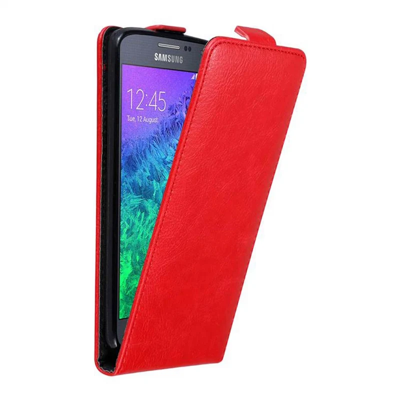 Cadorabo Hülle kompatibel mit Samsung Galaxy ALPHA Schutzhülle im Flip Design mit Magnetverschluss