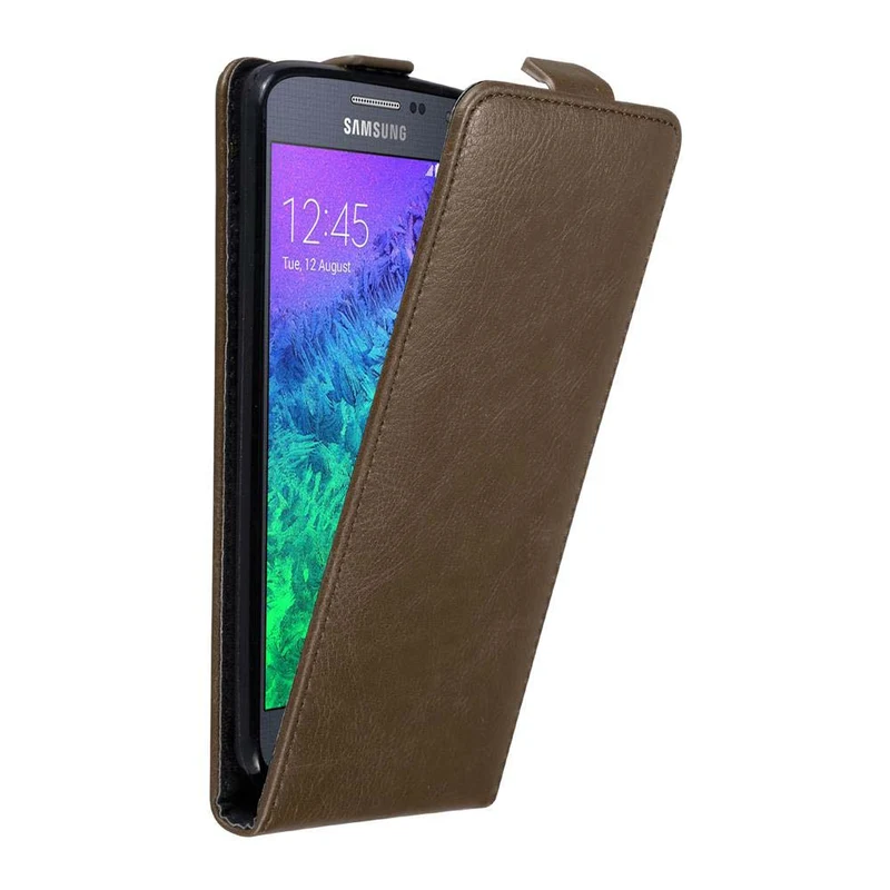 Cadorabo Hülle kompatibel mit Samsung Galaxy ALPHA Schutzhülle im Flip Design mit Magnetverschluss