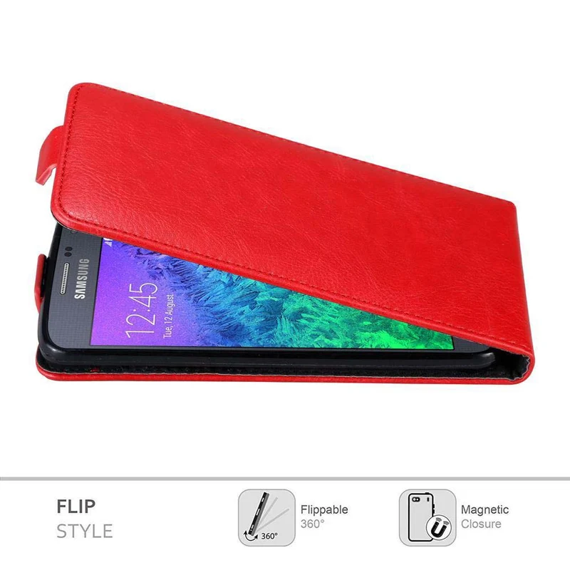 Cadorabo Hülle kompatibel mit Samsung Galaxy ALPHA Schutzhülle im Flip Design mit Magnetverschluss