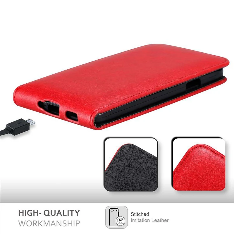 Cadorabo Hülle kompatibel mit Samsung Galaxy ALPHA Schutzhülle im Flip Design mit Magnetverschluss