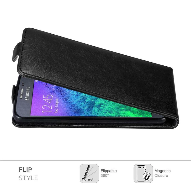 Cadorabo Hülle kompatibel mit Samsung Galaxy ALPHA Schutzhülle im Flip Design mit Magnetverschluss