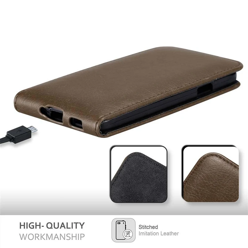 Cadorabo Hülle kompatibel mit Samsung Galaxy ALPHA Schutzhülle im Flip Design mit Magnetverschluss