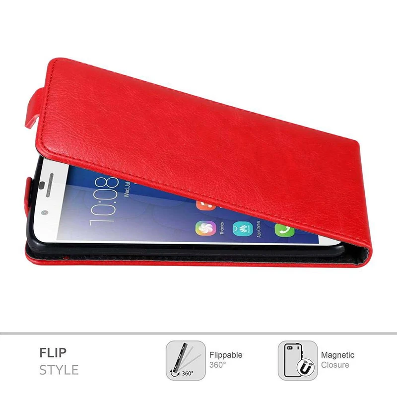 Cadorabo Hülle kompatibel mit Honor 6 PLUS Schutzhülle im Flip Design mit Magnetverschluss