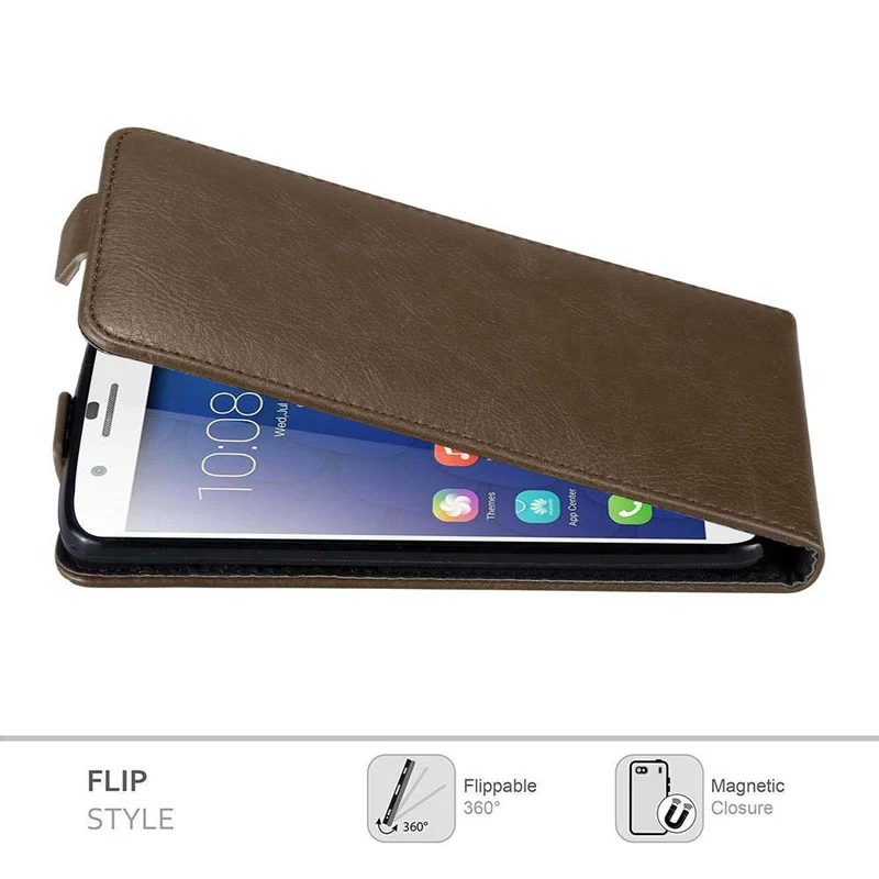 Cadorabo Hülle kompatibel mit Honor 6 PLUS Schutzhülle im Flip Design mit Magnetverschluss