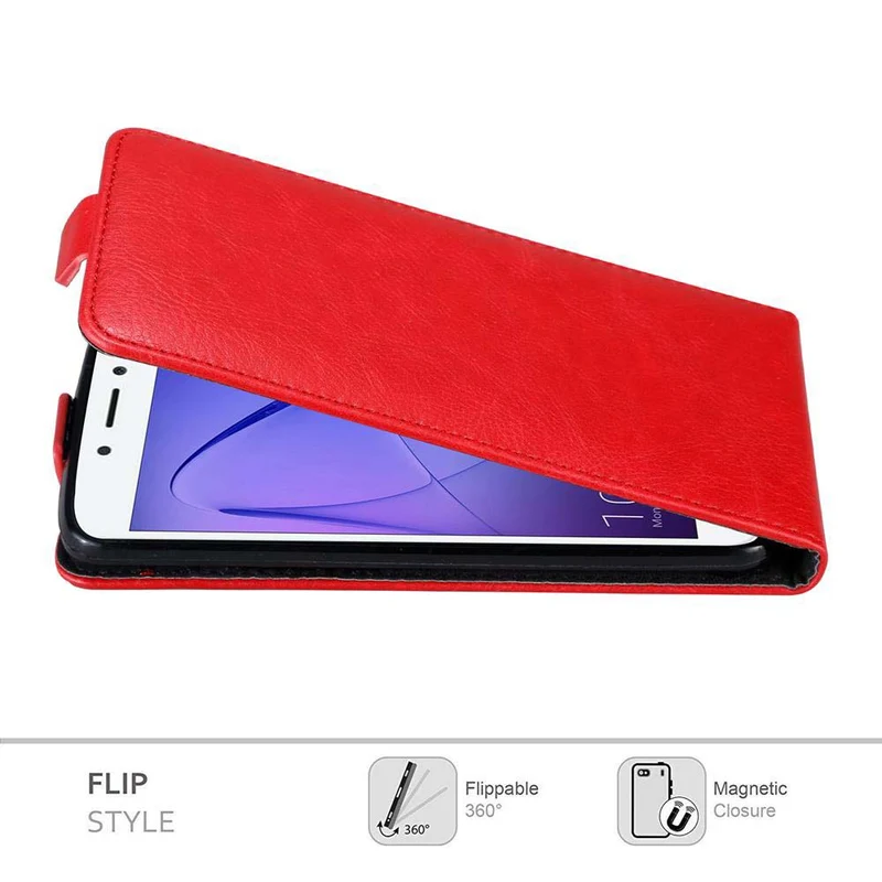 Cadorabo Hülle kompatibel mit Honor 6A Schutzhülle im Flip Design mit Magnetverschluss