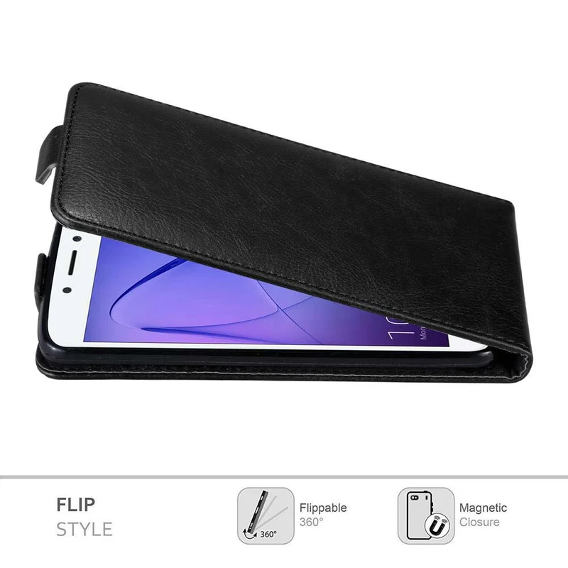 Cadorabo Hülle kompatibel mit Honor 6A Schutzhülle im Flip Design mit Magnetverschluss