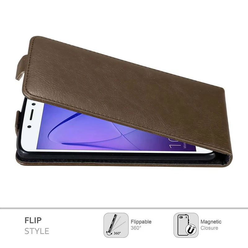 Cadorabo Hülle kompatibel mit Honor 6A Schutzhülle im Flip Design mit Magnetverschluss