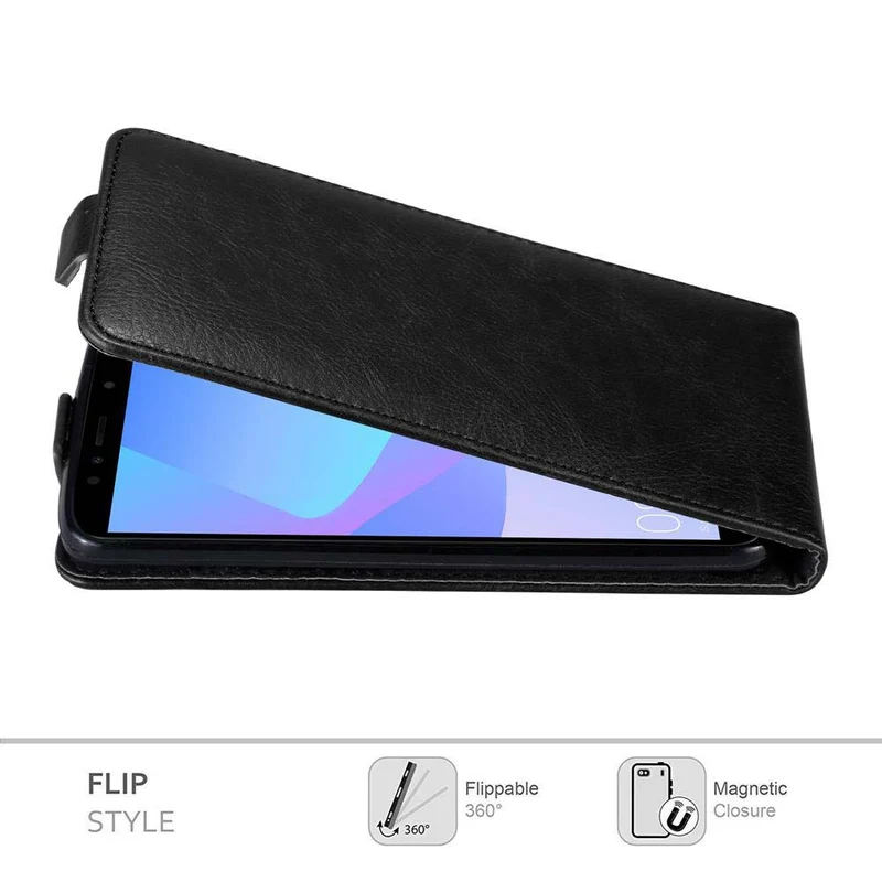 Cadorabo Hülle kompatibel mit Honor 7A / Huawei Y6 PRIME 2018 Schutzhülle im Flip Design mit Magnetverschluss