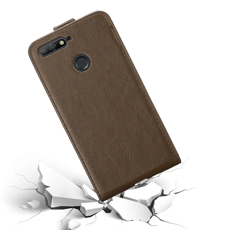 Cadorabo Hülle kompatibel mit Honor 7A / Huawei Y6 PRIME 2018 Schutzhülle im Flip Design mit Magnetverschluss