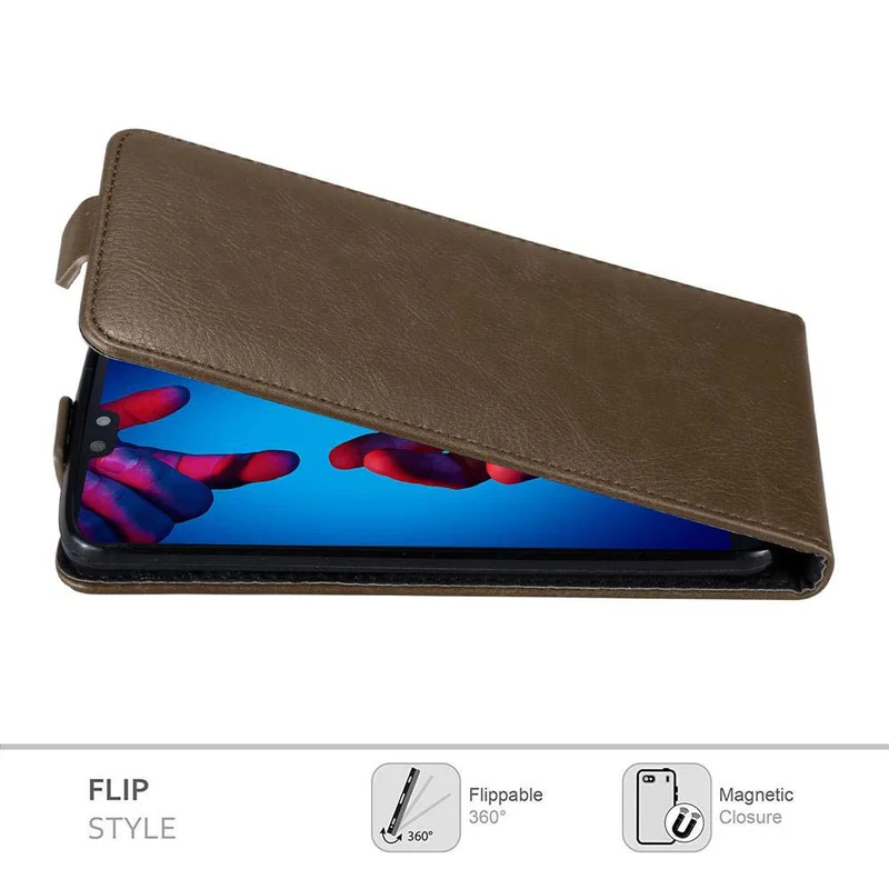 Cadorabo Hülle kompatibel mit Huawei P20 Schutzhülle im Flip Design mit Magnetverschluss