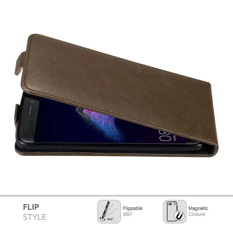 Cadorabo Hülle kompatibel mit Huawei P8 LITE 2017 / P9 LITE 2017 Schutzhülle im Flip Design mit Magnetverschluss