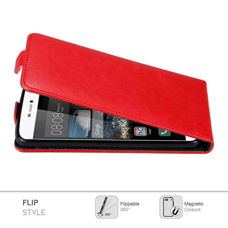 Cadorabo Hülle kompatibel mit Huawei P8 Schutzhülle im Flip Design mit Magnetverschluss