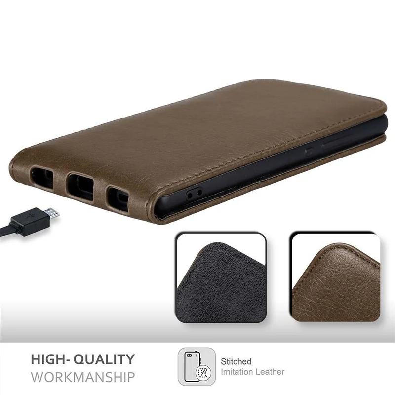 Cadorabo Hülle kompatibel mit Huawei P8 Schutzhülle im Flip Design mit Magnetverschluss