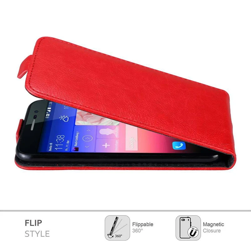 Cadorabo Hülle kompatibel mit Huawei ASCEND P7 Schutzhülle im Flip Design mit Magnetverschluss