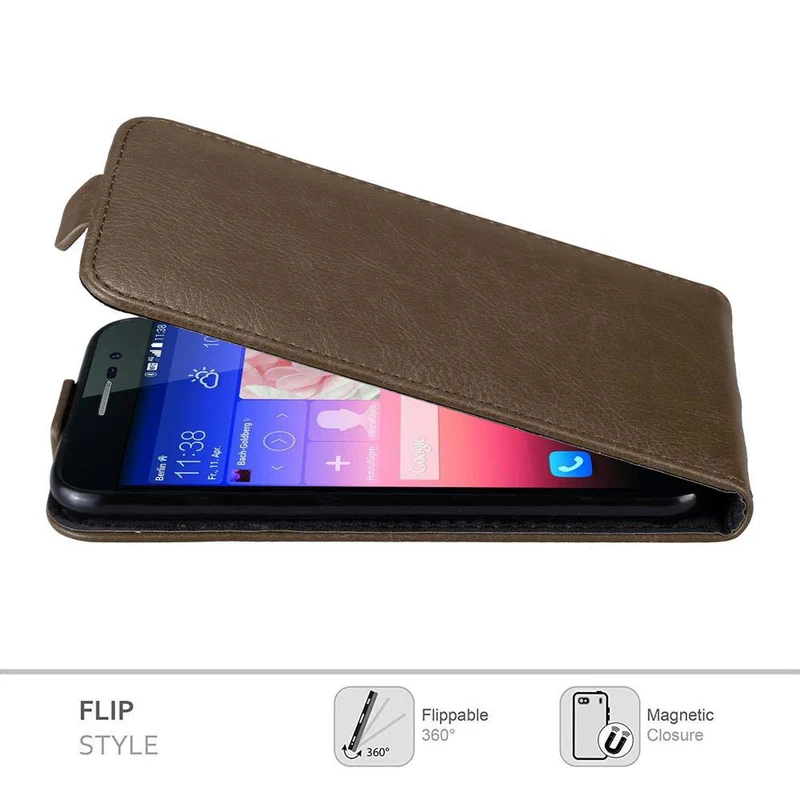 Cadorabo Hülle kompatibel mit Huawei ASCEND P7 Schutzhülle im Flip Design mit Magnetverschluss