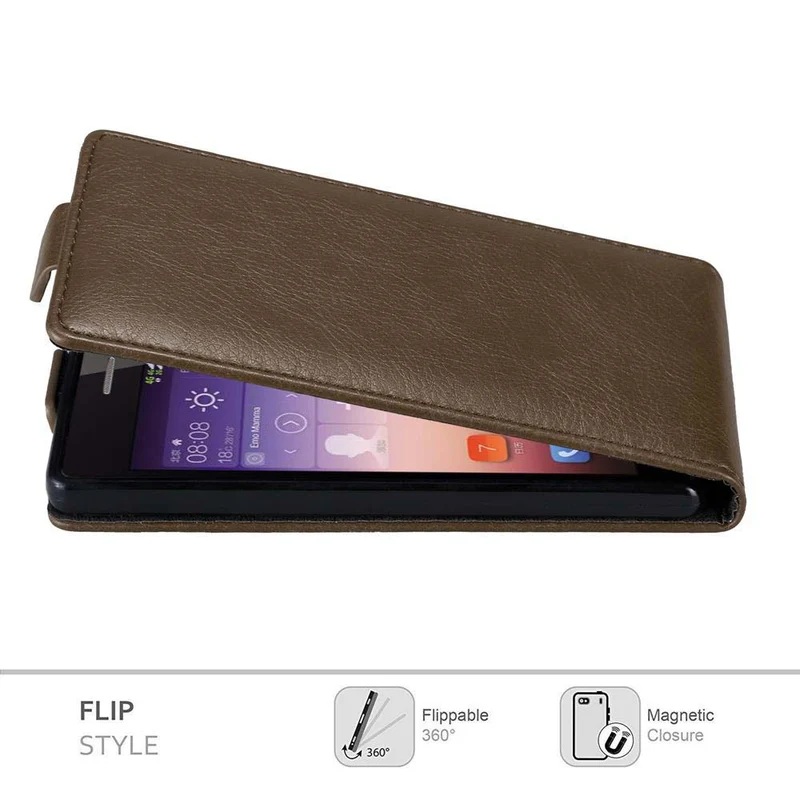 Cadorabo Hülle kompatibel mit Huawei ASCEND P7 Schutzhülle im Flip Design mit Magnetverschluss