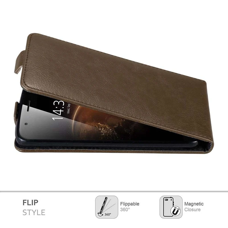 Cadorabo Hülle kompatibel mit Huawei ASCEND G7 PLUS / G8 / GX8 Schutzhülle im Flip Design mit Magnetverschluss